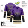 Custom Purple Black-Cream Fade Fashion Hockey Lace Neck Jersey