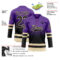 Custom Purple Black-Cream Fade Fashion Hockey Lace Neck Jersey