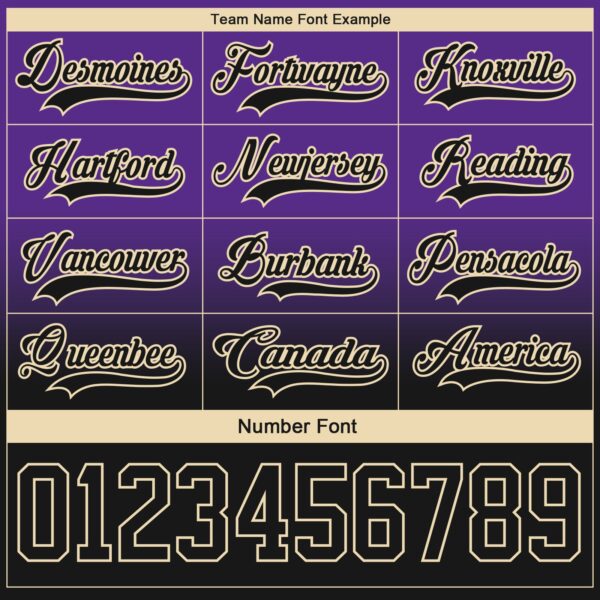 Custom Purple Black-Cream Fade Fashion Hockey Lace Neck Jersey