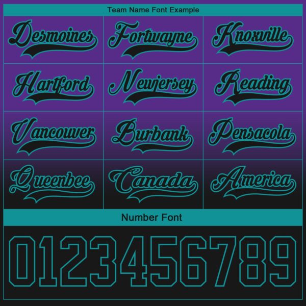 Custom Purple Black-Teal Fade Fashion Hockey Lace Neck Jersey