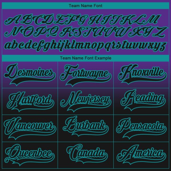 Custom Purple Black-Teal Fade Fashion Hockey Lace Neck Jersey