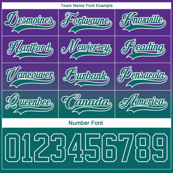 Custom Purple Teal-White Fade Fashion Hockey Lace Neck Jersey