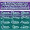 Custom Purple Teal-White Fade Fashion Hockey Lace Neck Jersey