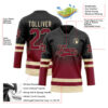 Custom Black Crimson-Cream Fade Fashion Hockey Lace Neck Jersey