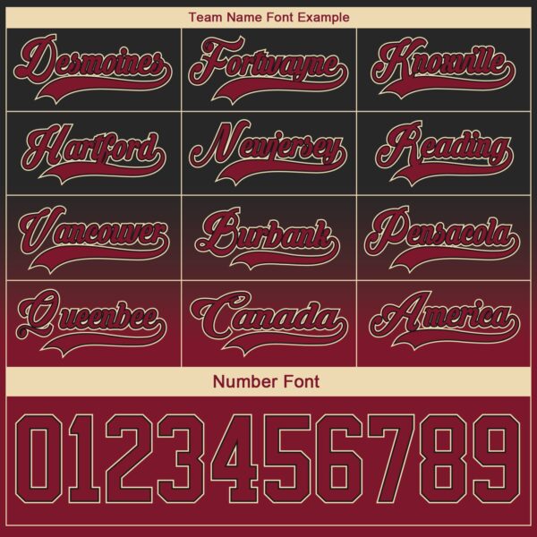 Custom Black Crimson-Cream Fade Fashion Hockey Lace Neck Jersey