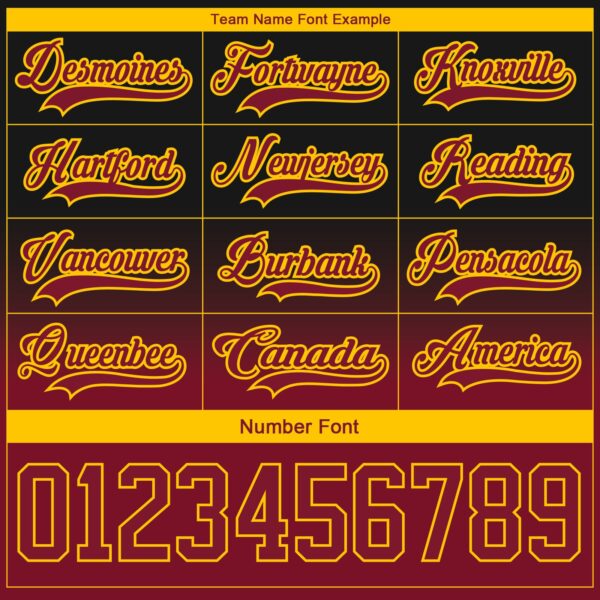 Custom Black Crimson-Yellow Fade Fashion Hockey Lace Neck Jersey