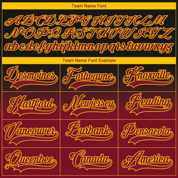 Custom Black Crimson-Yellow Fade Fashion Hockey Lace Neck Jersey