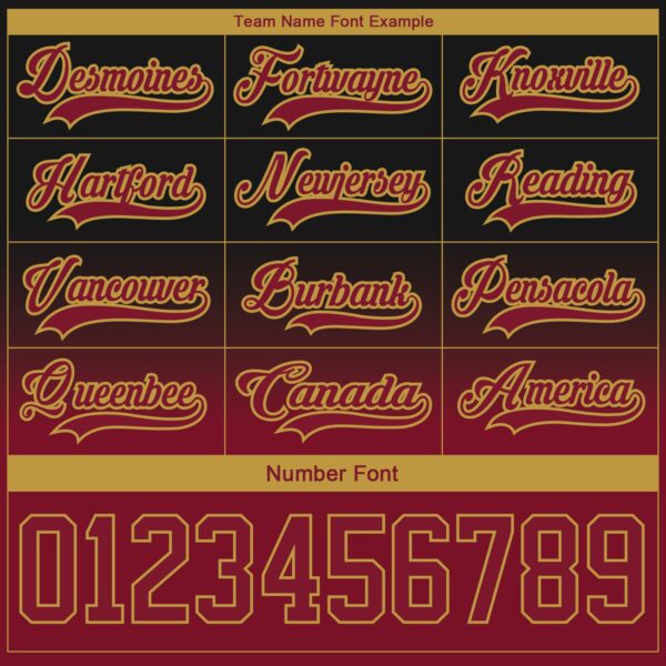 Custom Black Crimson-Old Gold Fade Fashion Hockey Lace Neck Jersey