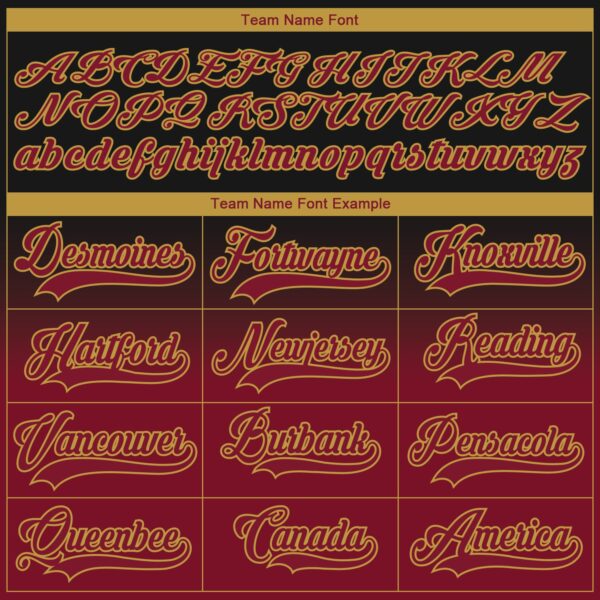 Custom Black Crimson-Old Gold Fade Fashion Hockey Lace Neck Jersey