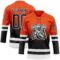 Custom Orange Black-White Fade Fashion Hockey Lace Neck Jersey