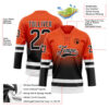 Custom Orange Black-White Fade Fashion Hockey Lace Neck Jersey