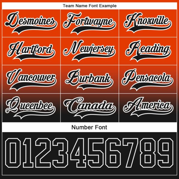 Custom Orange Black-White Fade Fashion Hockey Lace Neck Jersey