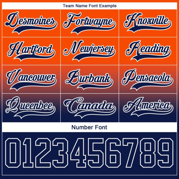 Custom Orange Navy-White Fade Fashion Hockey Lace Neck Jersey