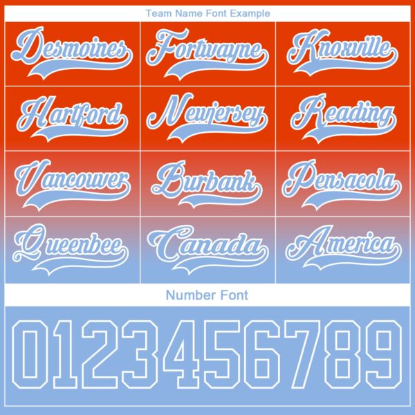 Custom Orange Light Blue-White Fade Fashion Hockey Lace Neck Jersey