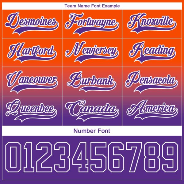 Custom Orange Purple-White Fade Fashion Hockey Lace Neck Jersey