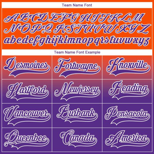 Custom Orange Purple-White Fade Fashion Hockey Lace Neck Jersey