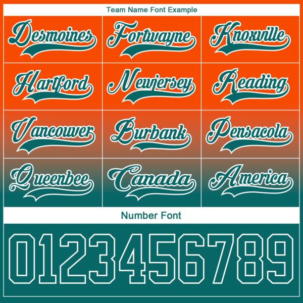 Custom Orange Teal-White Fade Fashion Hockey Lace Neck Jersey