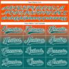 Custom Orange Teal-White Fade Fashion Hockey Lace Neck Jersey