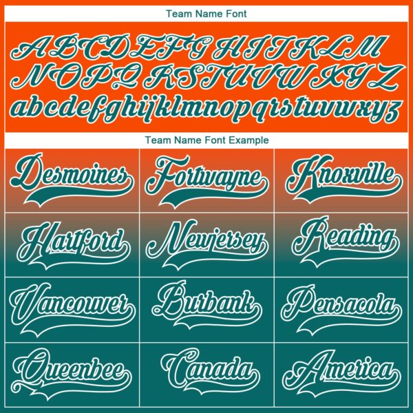 Custom Orange Teal-White Fade Fashion Hockey Lace Neck Jersey