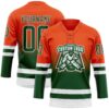 Custom Orange Green-White Fade Fashion Hockey Lace Neck Jersey