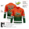 Custom Orange Green-White Fade Fashion Hockey Lace Neck Jersey