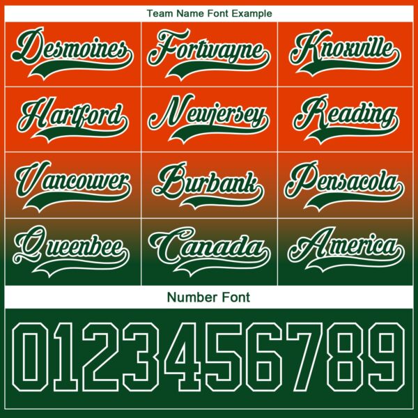 Custom Orange Green-White Fade Fashion Hockey Lace Neck Jersey