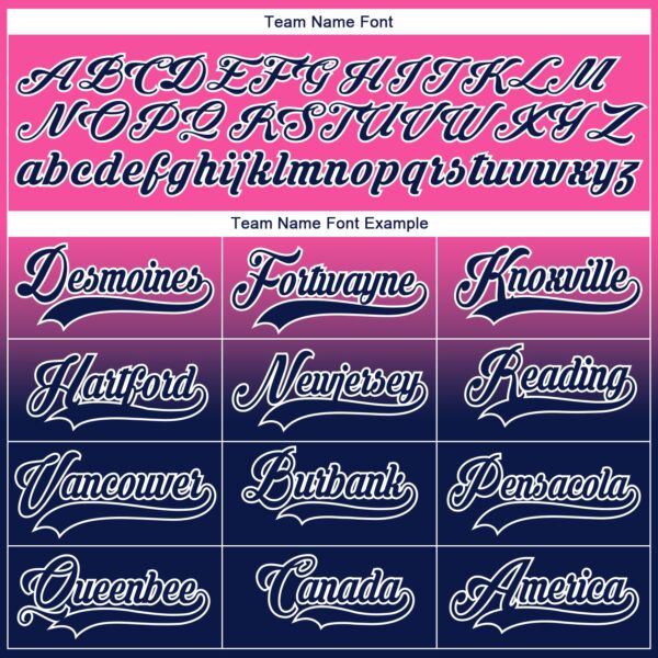 Custom Pink Navy-White Fade Fashion Hockey Lace Neck Jersey