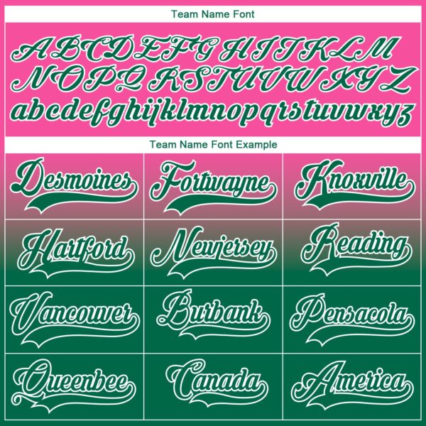 Custom Pink Kelly Green-White Fade Fashion Hockey Lace Neck Jersey
