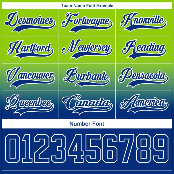 Custom Neon Green Royal-White Fade Fashion Hockey Lace Neck Jersey