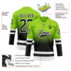 Custom Neon Green Black-White Fade Fashion Hockey Lace Neck Jersey
