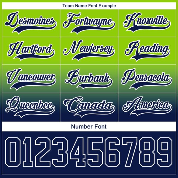 Custom Neon Green Navy-White Fade Fashion Hockey Lace Neck Jersey