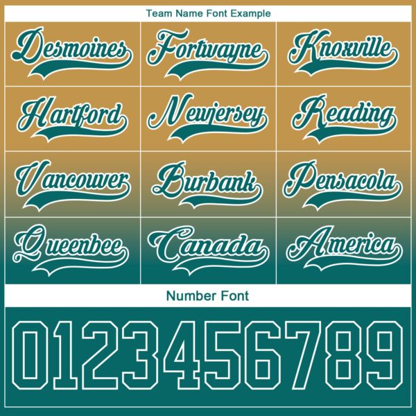 Custom Old Gold Teal-White Fade Fashion Hockey Lace Neck Jersey