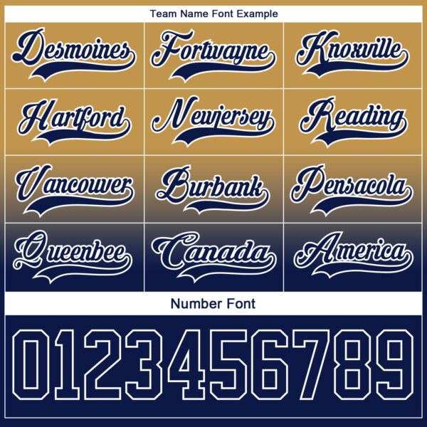 Custom Old Gold Navy-White Fade Fashion Hockey Lace Neck Jersey