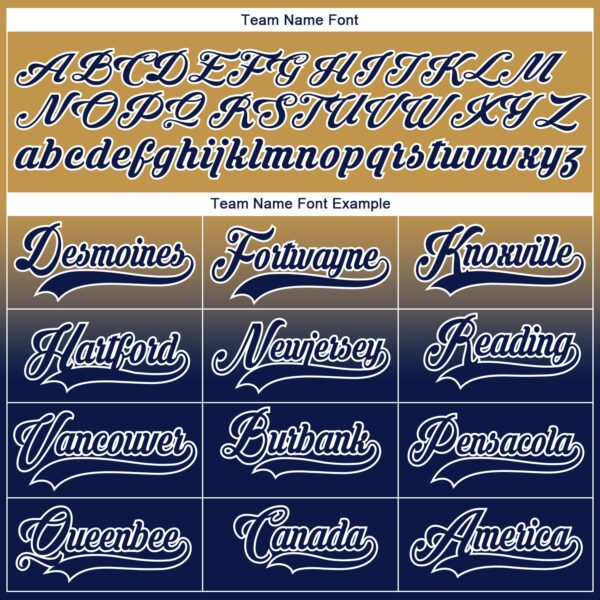 Custom Old Gold Navy-White Fade Fashion Hockey Lace Neck Jersey