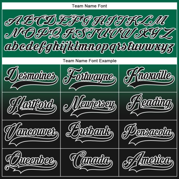 Custom Kelly Green Black-White Fade Fashion Hockey Lace Neck Jersey