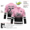 Custom Light Pink Black-White Fade Fashion Hockey Lace Neck Jersey