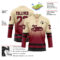 Custom Cream Crimson-Black Fade Fashion Hockey Lace Neck Jersey