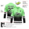 Custom Pea Green Black-White Fade Fashion Hockey Lace Neck Jersey