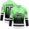 Custom Pea Green Black-White Fade Fashion Hockey Lace Neck Jersey