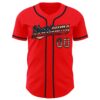 Custom Fire Red Vintage USA Flag-Black Authentic Baseball Jersey