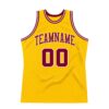 Custom Gold Maroon-White Authentic Throwback Basketball Jersey