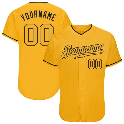 Gold0095 Custom Gold Gold-Black Authentic Baseball Jersey