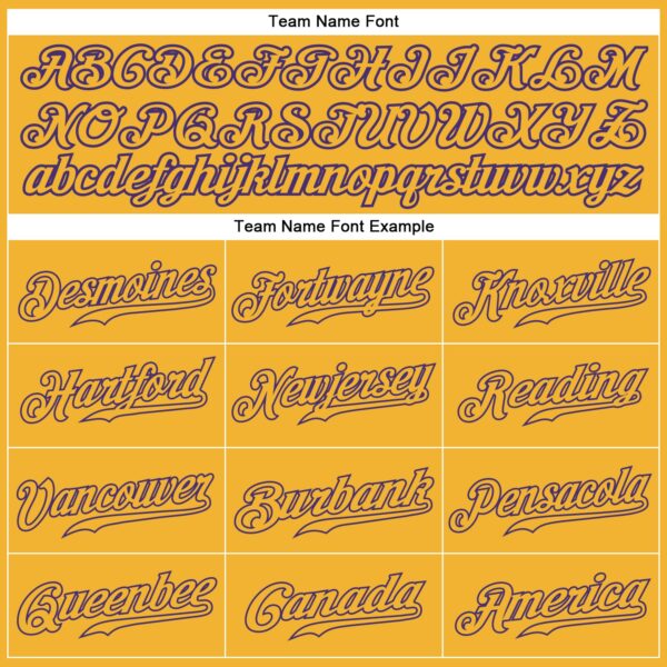 Custom Gold Gold-Purple Authentic Baseball Jersey