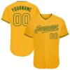 Custom Gold Gold-Green Authentic Baseball Jersey