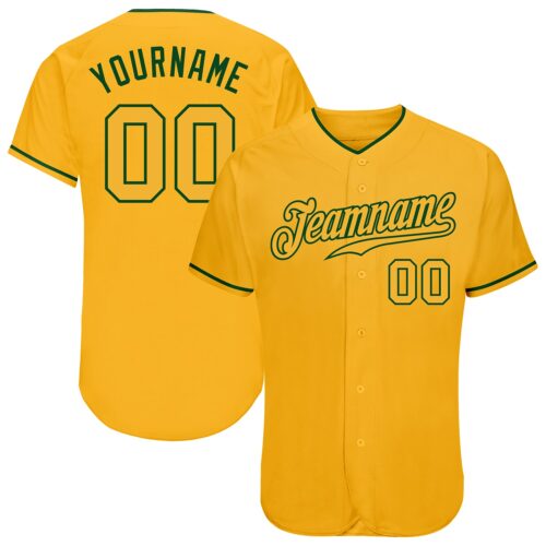 Gold0097 Custom Gold Gold-Green Authentic Baseball Jersey
