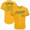 Custom Gold Gold-Green Authentic Baseball Jersey