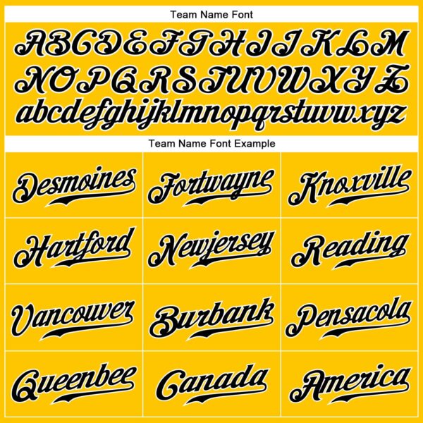 Custom Yellow Black Pinstripe Black-White Authentic Baseball Jersey