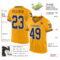 Custom Gold Navy-White Mesh Authentic Throwback Football Jersey