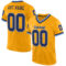 Gold0127 Custom Gold Navy-Light Blue Mesh Authentic Throwback Football Jersey