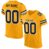 Custom Gold Black-White Mesh Authentic Football Jersey